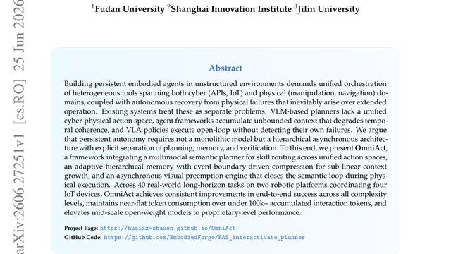 Advancing Omnimodal Embodied Agents from Isolated Skills to Everyday Physical Autonomy
