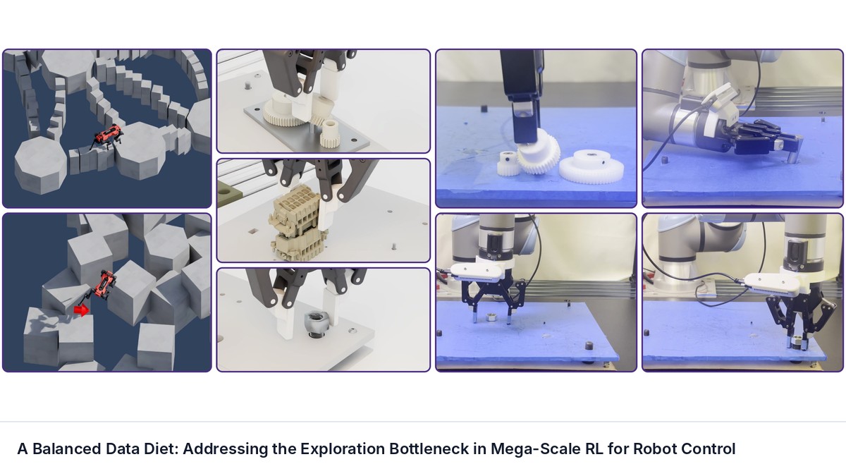A Balanced Data Diet: Addressing the Exploration Bottleneck in Mega-Scale RL for Robot Control