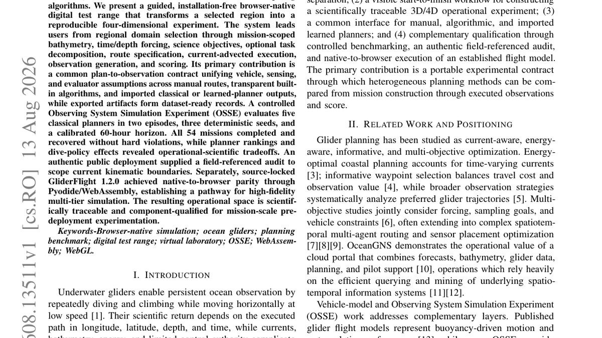 A Browser-Native Digital Test Range for Benchmarking 4D Ocean-Glider Planning Algorithms