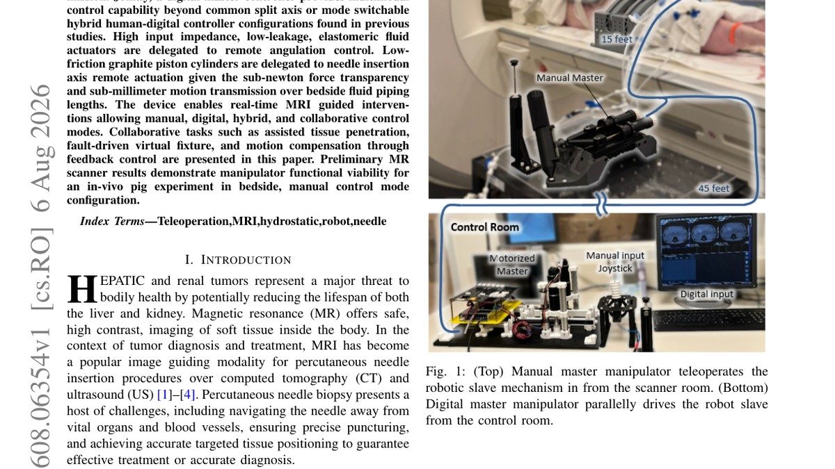 A Master-Salve Robot Manipulator for Needle-Based Teleoperation in MRI Chamber