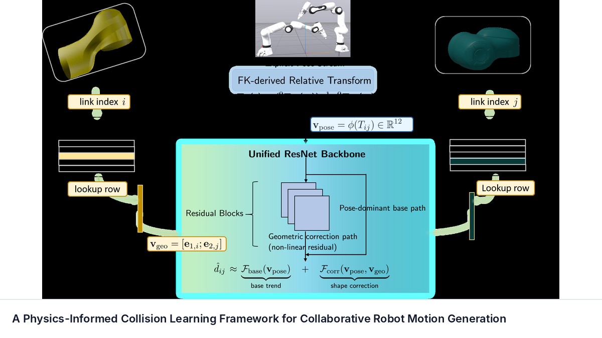 A Physics-Informed Collision Learning Framework for Collaborative Robot Motion Generation