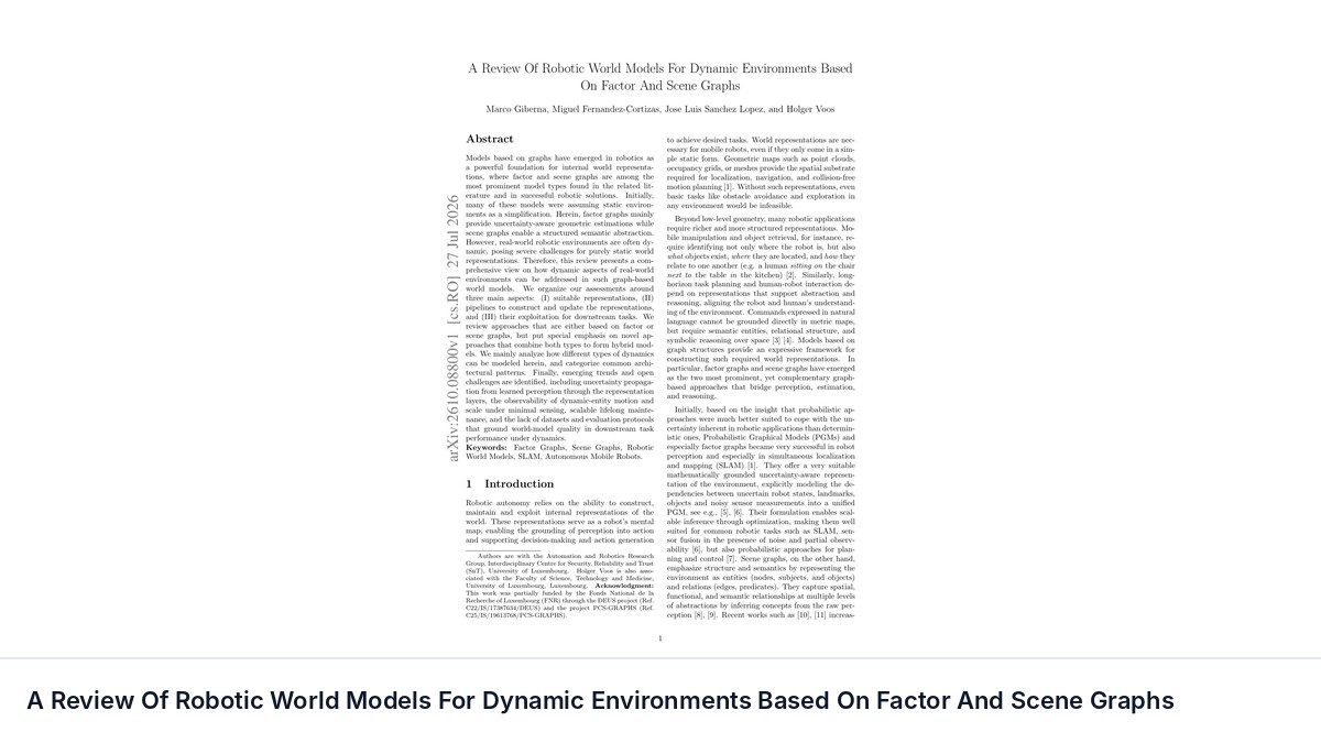 A Review Of Robotic World Models For Dynamic Environments Based On Factor And Scene Graphs