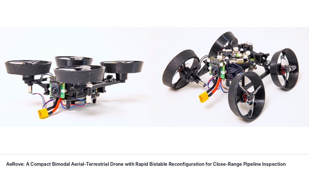 AeRove: A Compact Bimodal Aerial-Terrestrial Drone with Rapid Bistable Reconfiguration for Close-Range Pipeline Inspection