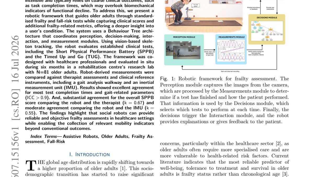 Assessing Physical Frailty and Fall-Risk Indicators with Social Robots: An in situ Evaluation with Older Adults