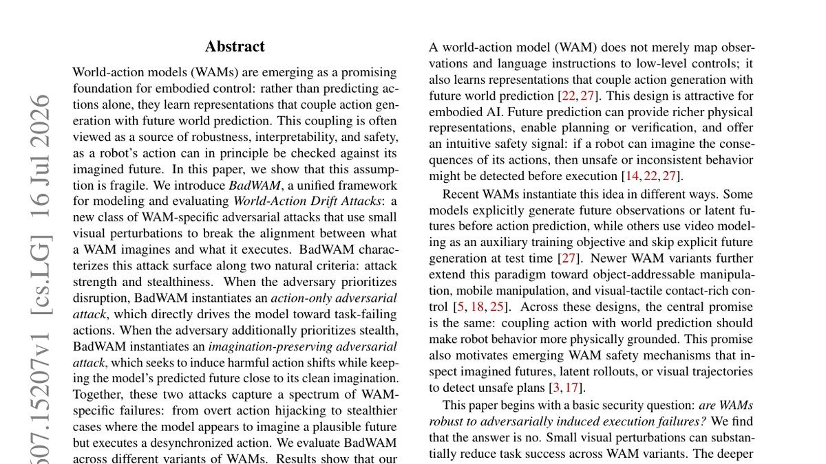 BadWAM: When World-Action Models Dream Right but Act Wrong