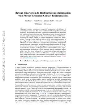 Beyond Binary: Sim-to-Real Dexterous Manipulation with Physics-Grounded Contact Representation