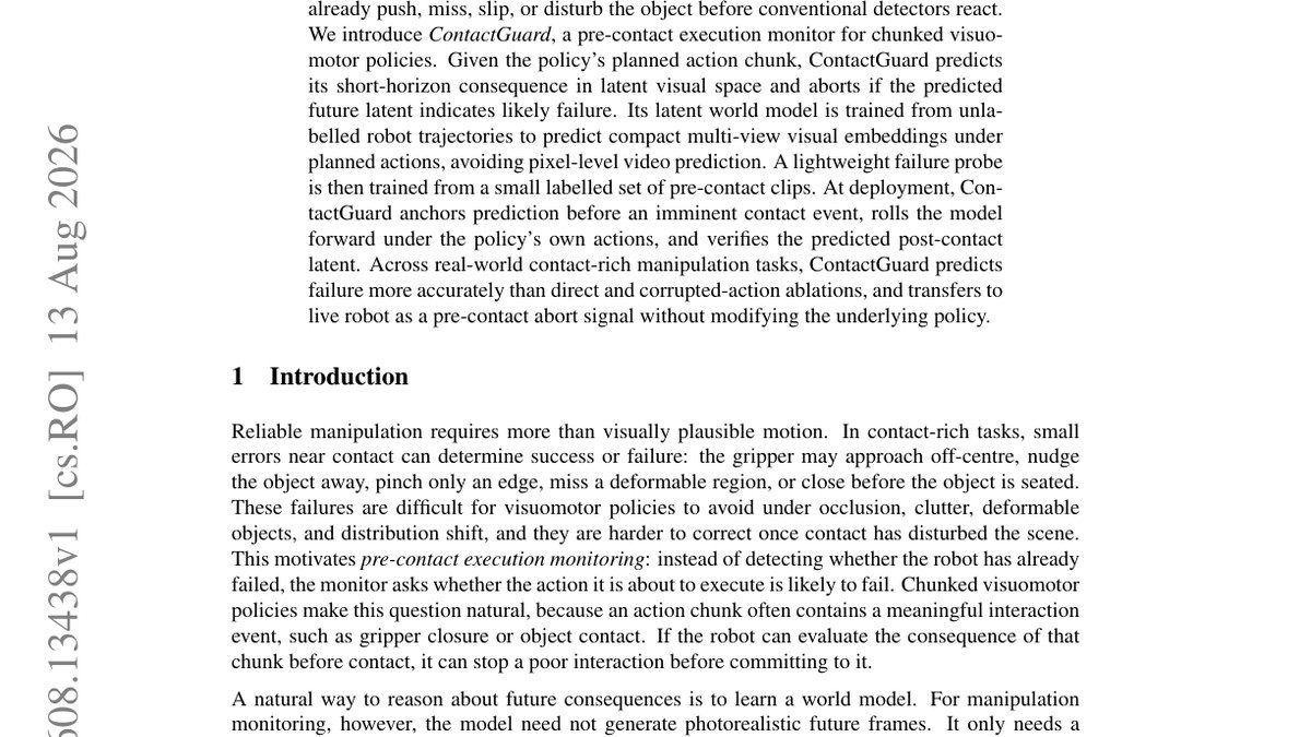 ContactGuard: Pre-Contact Execution Monitoring with Action-Conditioned Latent World Models