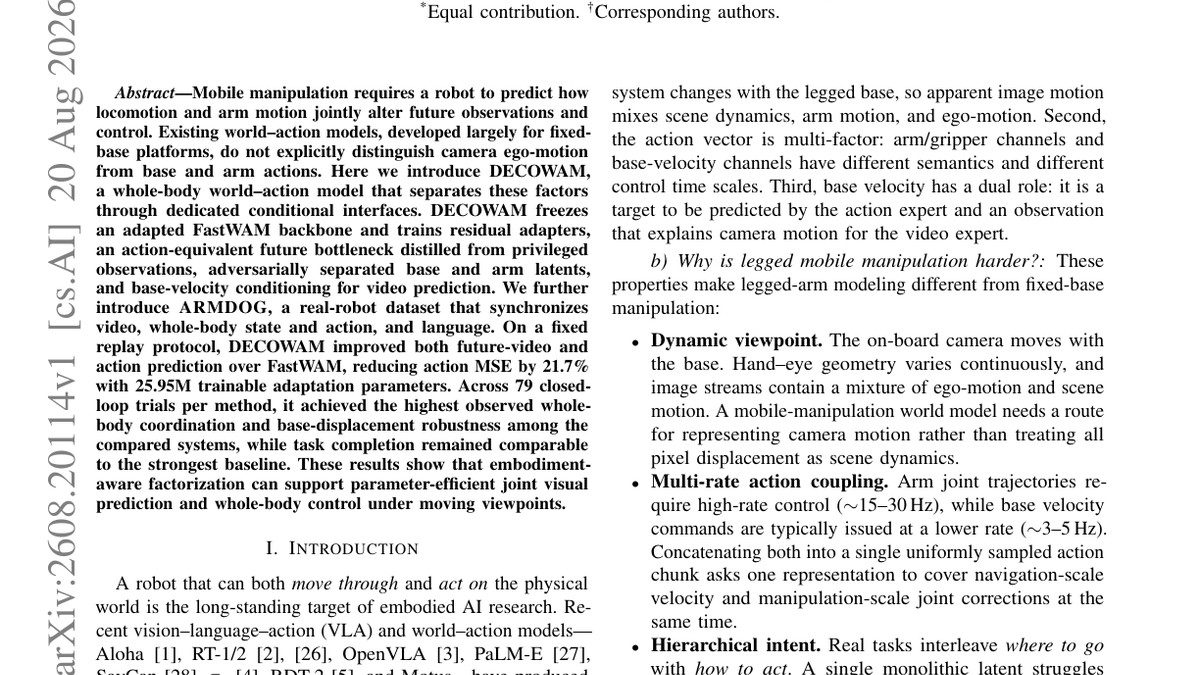 DECOWAM: Decoupled Whole-Body World-Action Model for Legged Mobile Manipulation