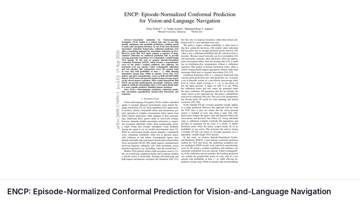 ENCP: Episode-Normalized Conformal Prediction for Vision-and-Language Navigation