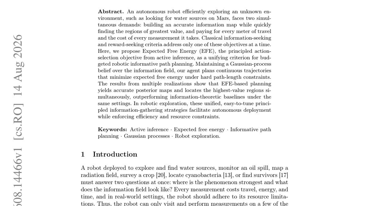 Expected Free Energy-based Informative Path Planning for Robotic Mars Exploration