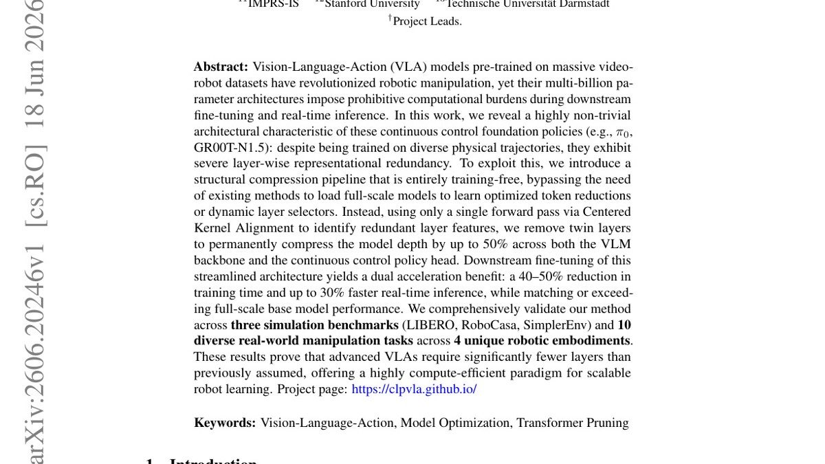 Finetuning Vision-Language-Action Models Requires Fewer Layers Than You Think