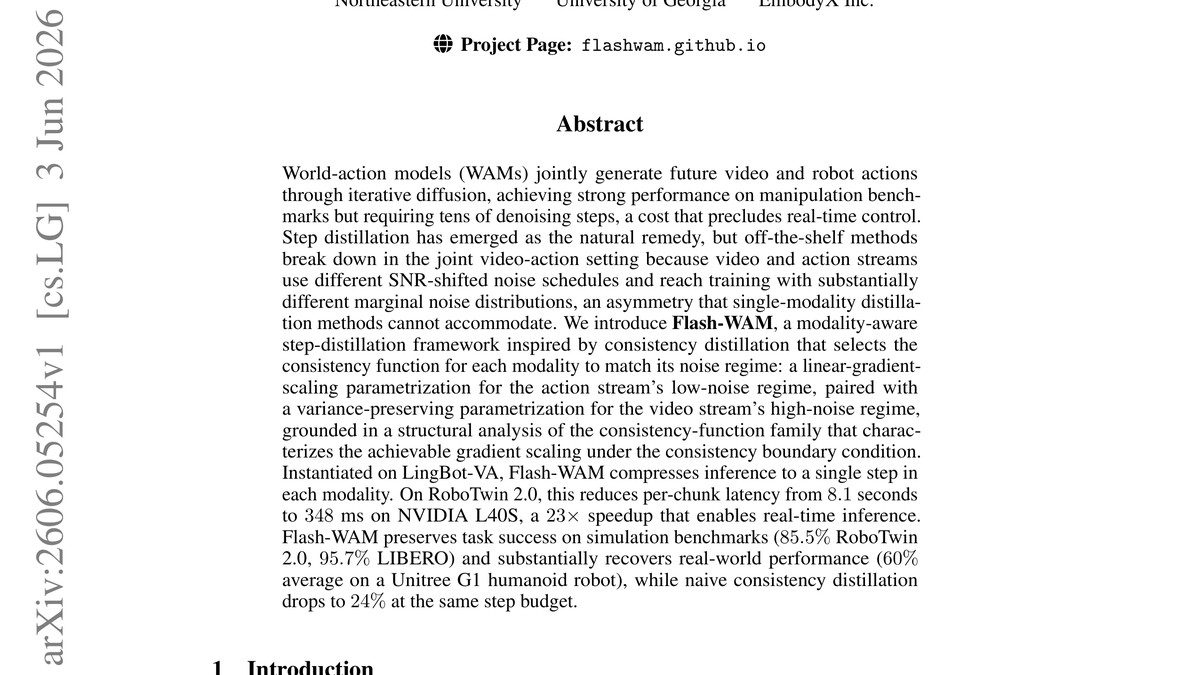Flash-WAM: Modality-Aware Distillation for World Action Models