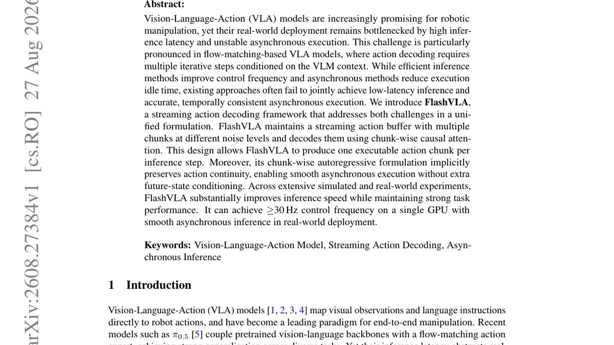 FlashVLA: Streaming Action Decoding for Fast and Asynchronous VLA Inference