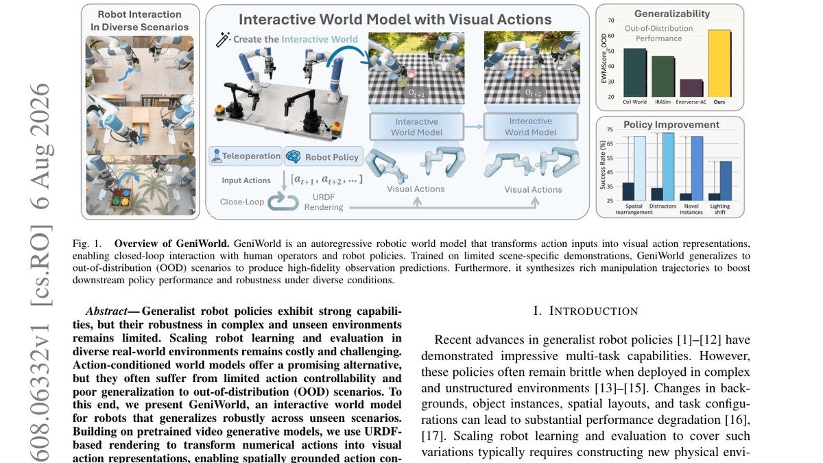 GeniWorld: A Generalizable Interactive World Model for Robotic Manipulation via Visual Actions