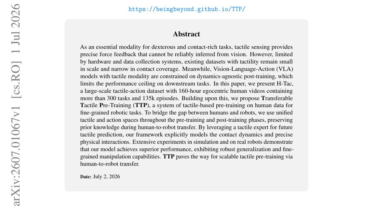 Human-Centric Transferable Tactile Pre-Training for Dexterous Robotic Manipulation