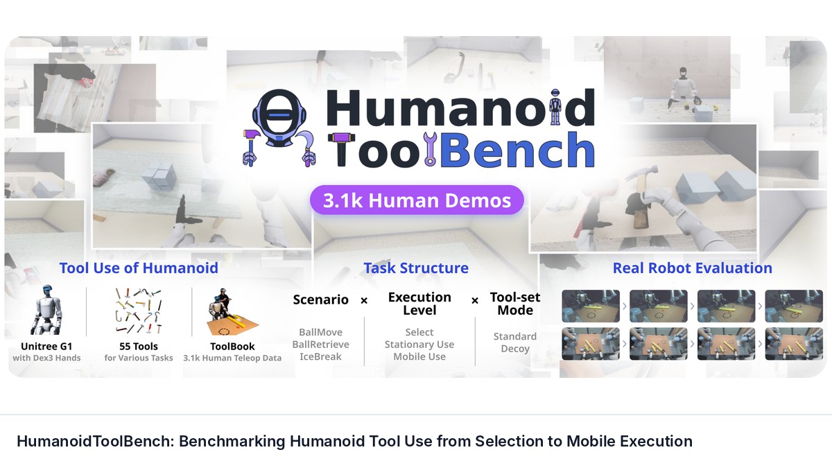HumanoidToolBench: Benchmarking Humanoid Tool Use from Selection to Mobile Execution
