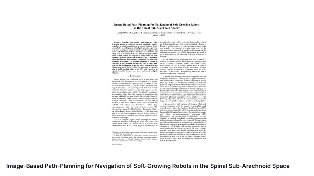 Image-Based Path-Planning for Navigation of Soft-Growing Robots in the Spinal Sub-Arachnoid Space