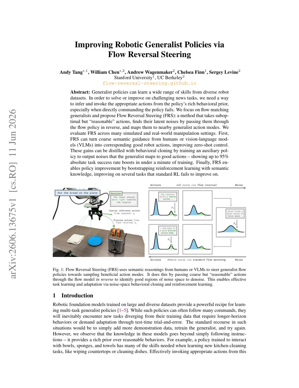 Improving Robotic Generalist Policies via Flow Reversal Steering