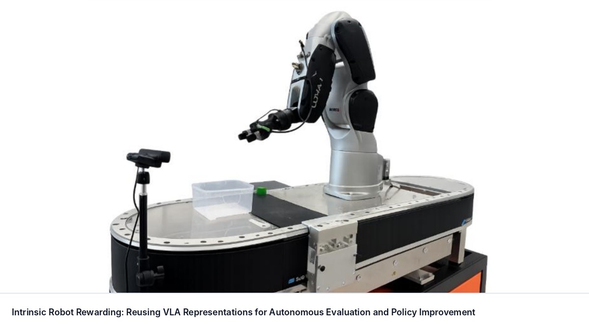 Intrinsic Robot Rewarding: Reusing VLA Representations for Autonomous Evaluation and Policy Improvement