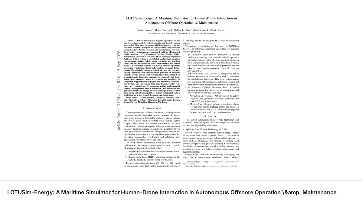 LOTUSim-Energy: A Maritime Simulator for Human-Drone Interaction in Autonomous Offshore Operation \&amp; Maintenance