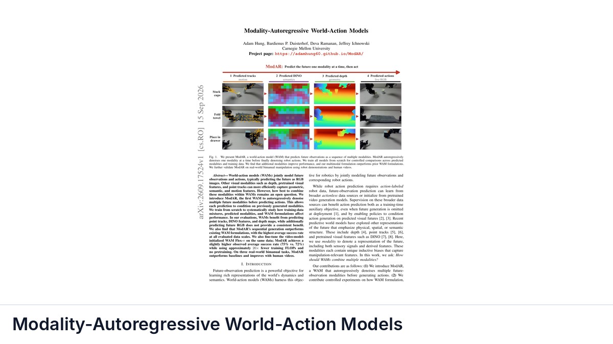 Modality-Autoregressive World-Action Models