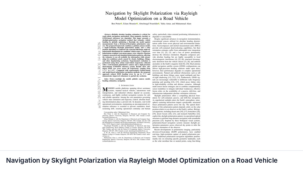 Navigation by Skylight Polarization via Rayleigh Model Optimization on a Road Vehicle