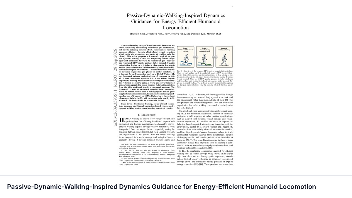 Passive-Dynamic-Walking-Inspired Dynamics Guidance for Energy-Efficient Humanoid Locomotion