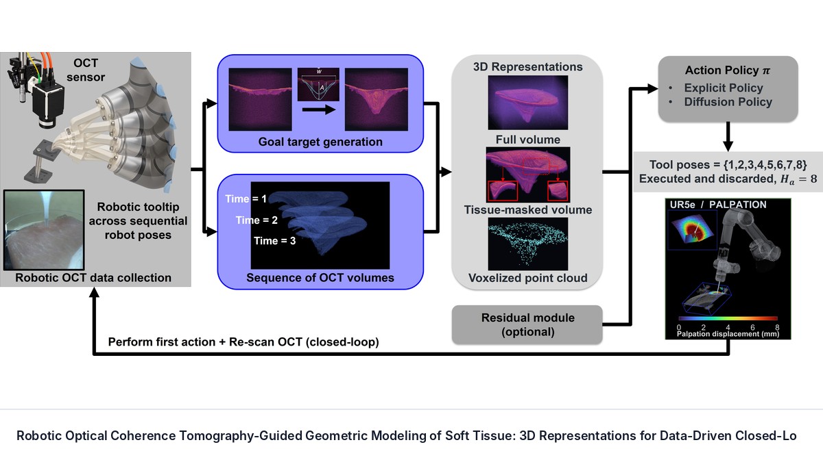 Robotic Optical Coherence Tomography-Guided Geometric Modeling of Soft Tissue: 3D Representations for Data-Driven Closed-Loop Shape Control
