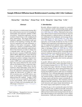 Sample-Efficient Diffusion-based Reinforcement Learning with Critic Guidance