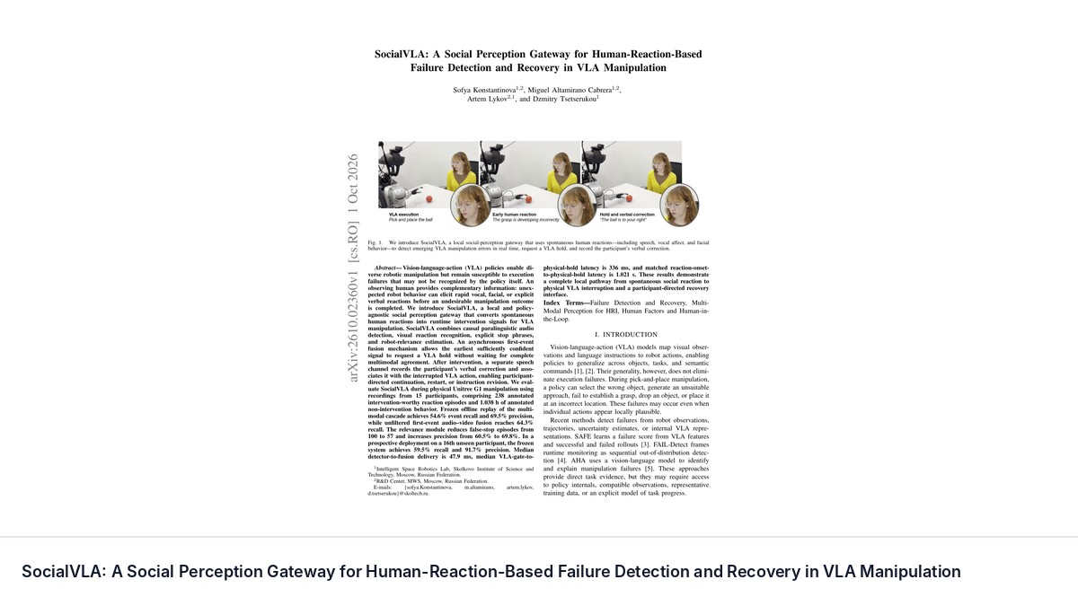 SocialVLA: A Social Perception Gateway for Human-Reaction-Based Failure Detection and Recovery in VLA Manipulation