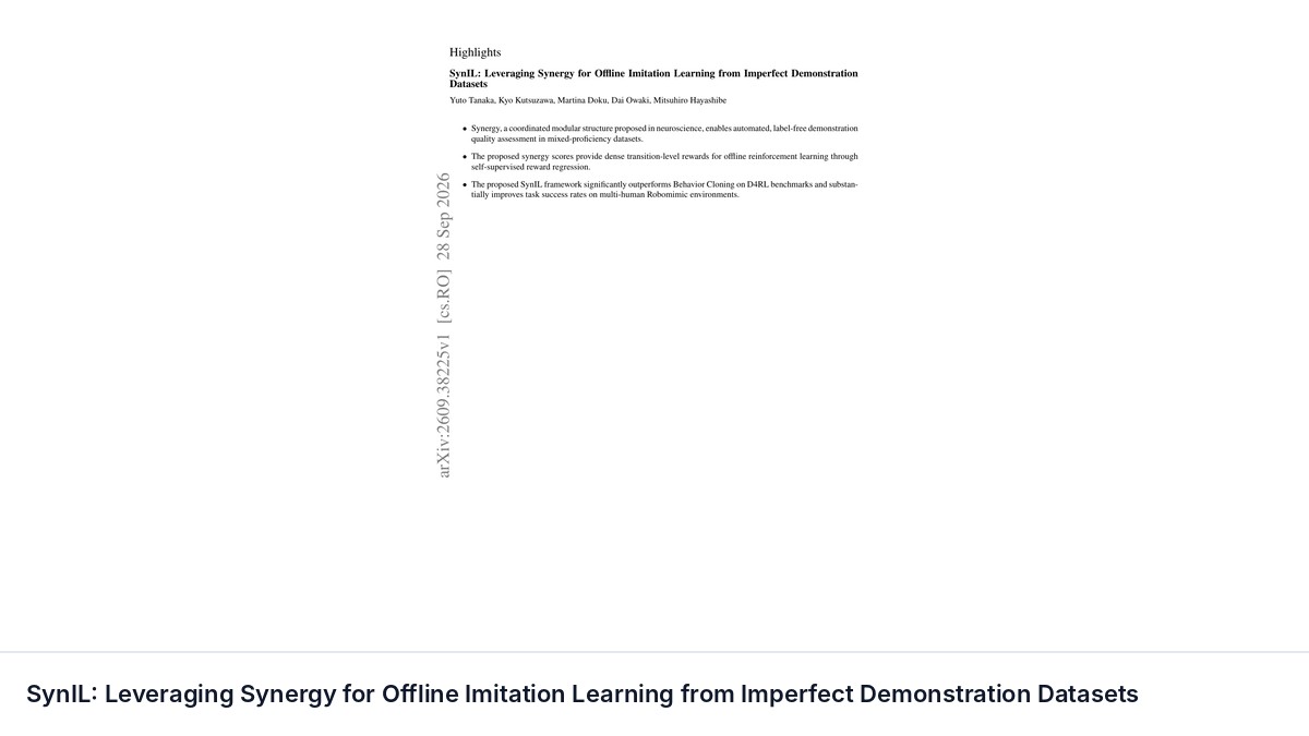 SynIL: Leveraging Synergy for Offline Imitation Learning from Imperfect Demonstration Datasets