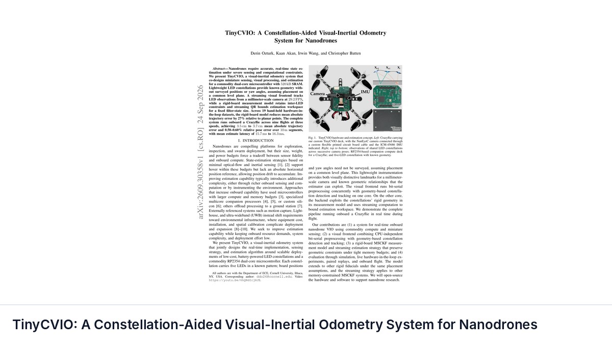 TinyCVIO: A Constellation-Aided Visual-Inertial Odometry System for Nanodrones