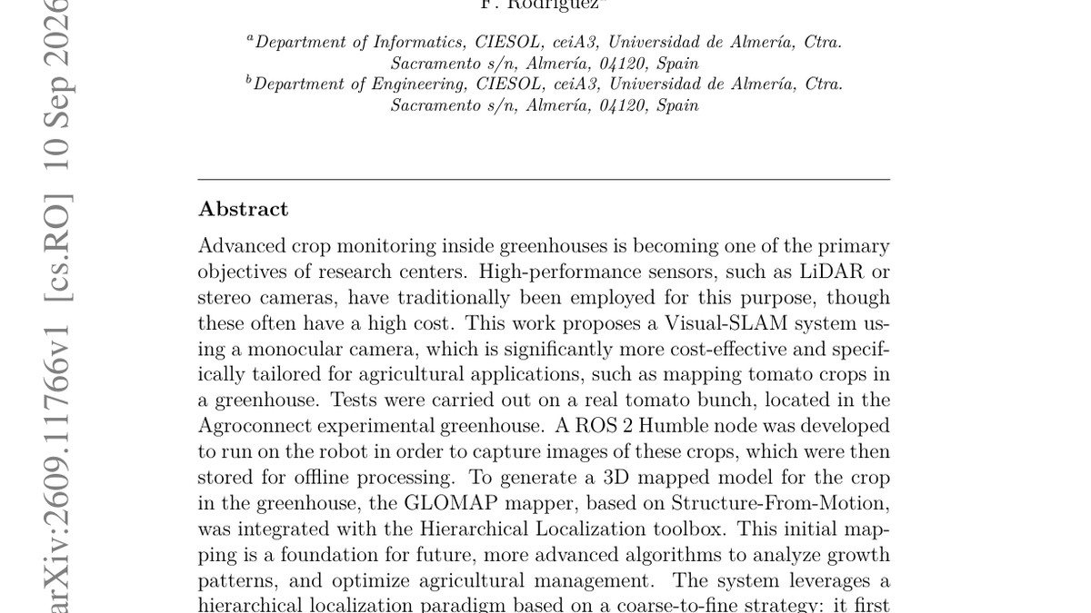 Visual-SLAM for the detection of hidden tomatoes in greenhouses by Hierarchical Localization and GLOMAPfor robotized harvesting