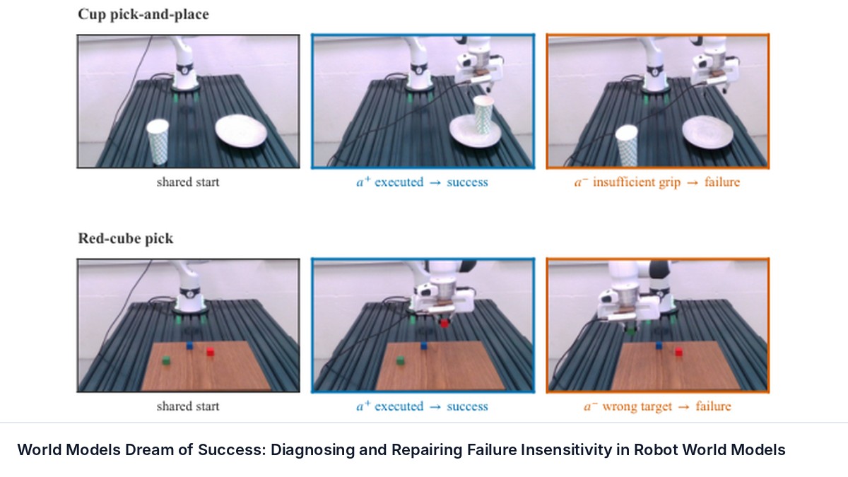 World Models Dream of Success: Diagnosing and Repairing Failure Insensitivity in Robot World Models